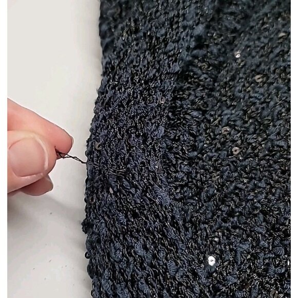 Zara Knit Womens Sequin Wrap Cardigan Size M Navy Sparkle Sweater Universal READ - Picture 16 of 16